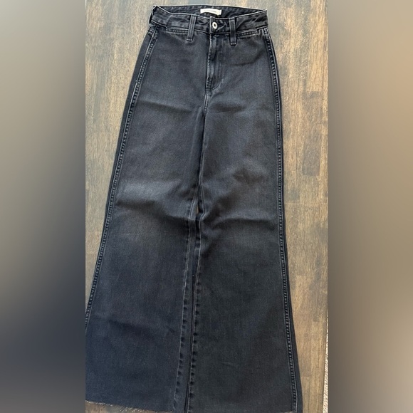 Studio R330 Rigid Wide Leg Black Jeans - Picture 6 of 6